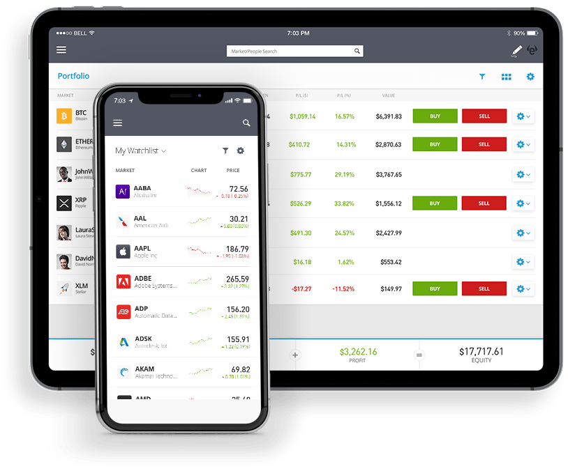 eToro interface